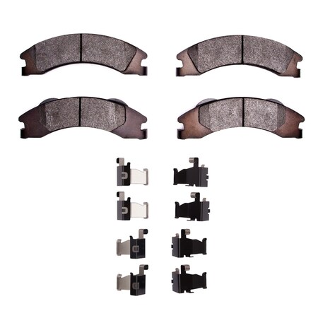 Dynamic Friction Co Heavy Duty Pads and Hardware Kit, For High Speed/Towing/Off-Roading, Low Noise, Low Dust, Rear 1214-1329-01